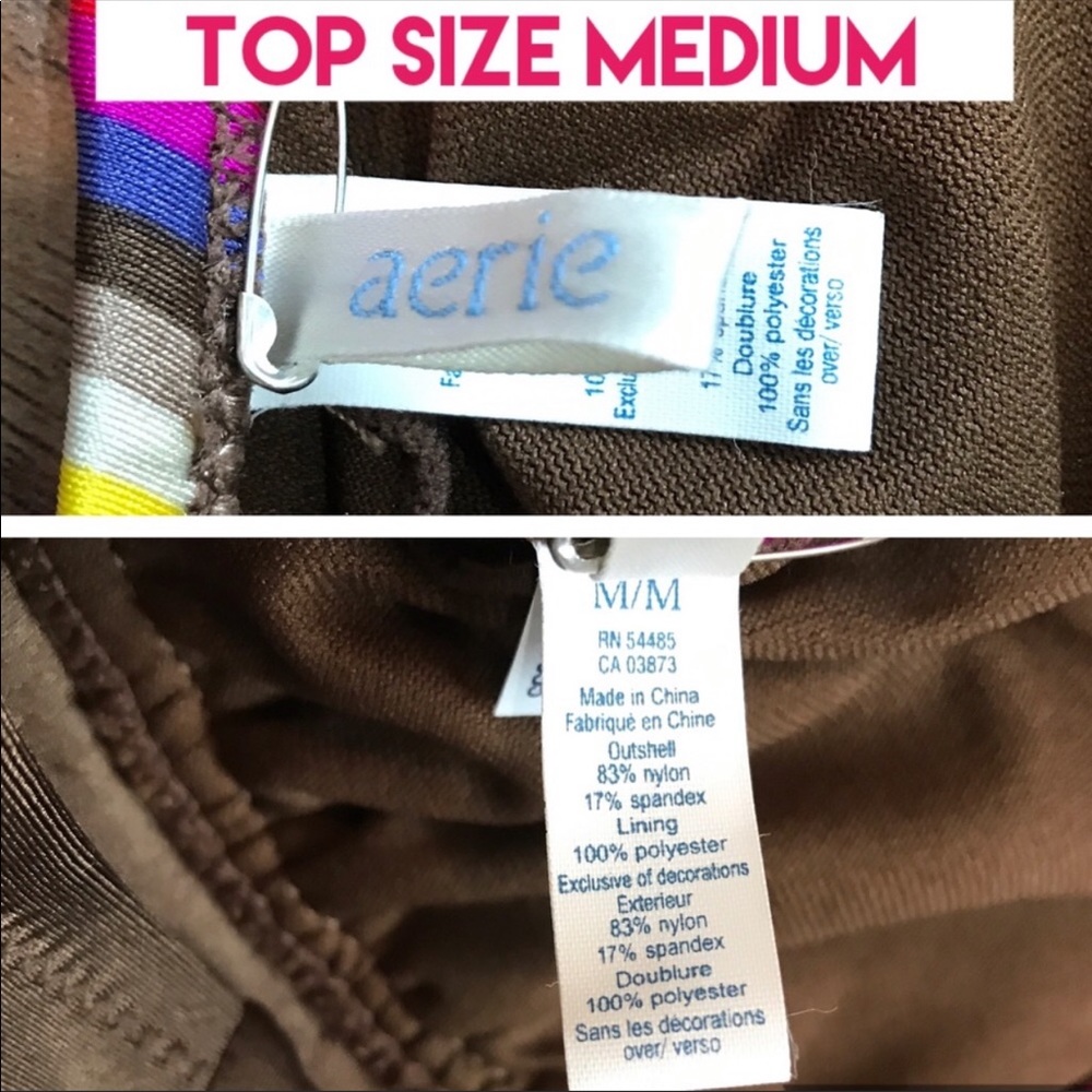 ‼️S🚫LD‼️ NWT Aerie Bikini Set Swimsuit Multicolor - Picture 3 of 7